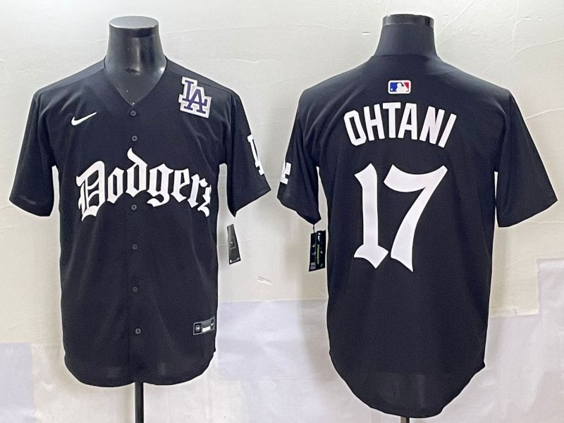 Men 2025 Los Angeles Dodgers #17 Ohtani Black Seventh generation Joint Name Nike MLB Jersey style 13->los angeles dodgers->MLB Jersey
